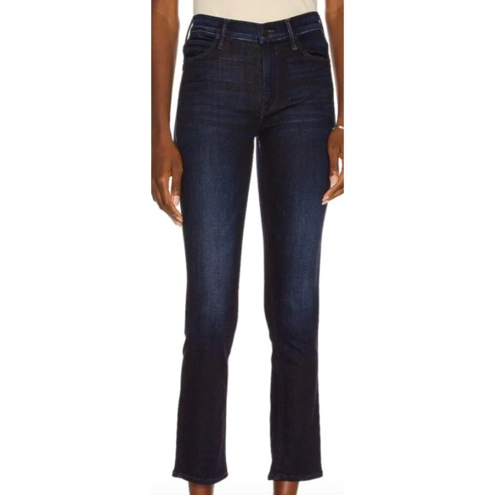 Mother Mid Rise Dazzler Ankle Jeans Dark Now or Never Slim Straight Denim 26
